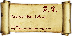 Petkov Henrietta névjegykártya