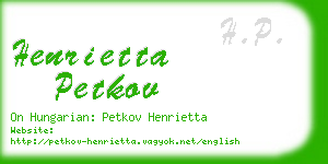 henrietta petkov business card